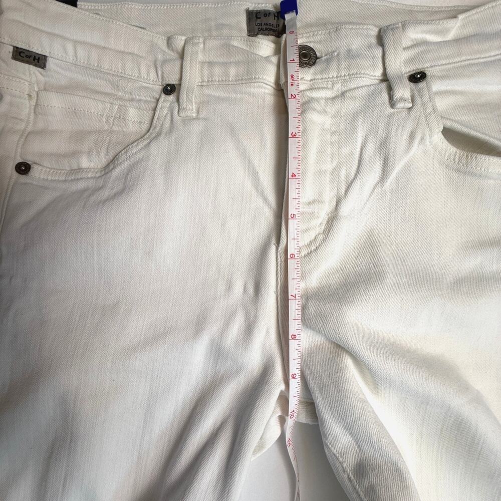 CITIZEN OF HUMANITY Elsa Mid Rise Slim Fit Crop White Embroidered Jeans Size 28 - Picture 6 of 15